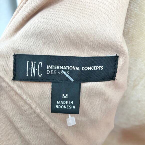 INC INTERNATIONAL CONCEPTS Shift Dress Medium Tan Beige Long Sleeve NWOT - Picture 9 of 12